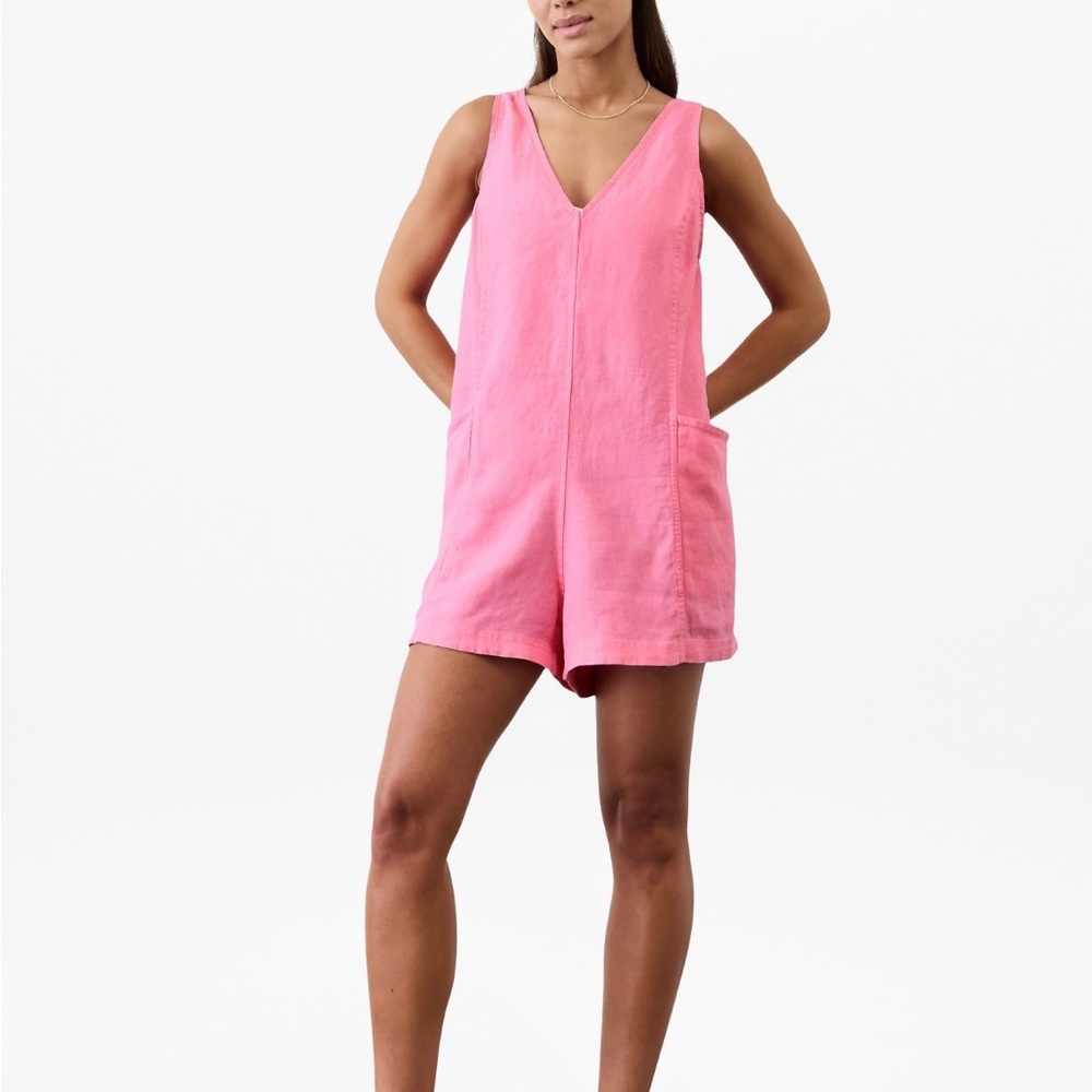 Athleta Pink V-Neck Jumpsuit